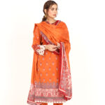 Mustard Unstitched 3 Piece Lawn Suit