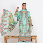 Sea Green Unstitched 3 Piece Lawn Suit