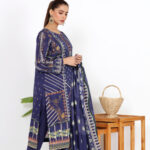 Blue Unstitched 3 Piece Lawn Suit