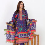 Purple Unstitched 3 Piece Lawn Suit