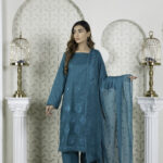 Dark Green Unstitched Embroidered Lawn 2Pc Suit
