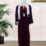 Laaj-Red and Purple Abaya