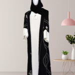 Laaj-Black and White Abaya