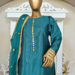 Elegance Blue Luxurious Raw Silk