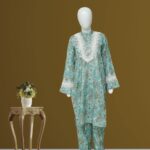 Allover Sea-green 2piece lawn suit