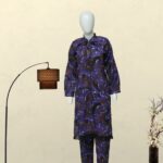 Allover Blue 2pcs lawn suit